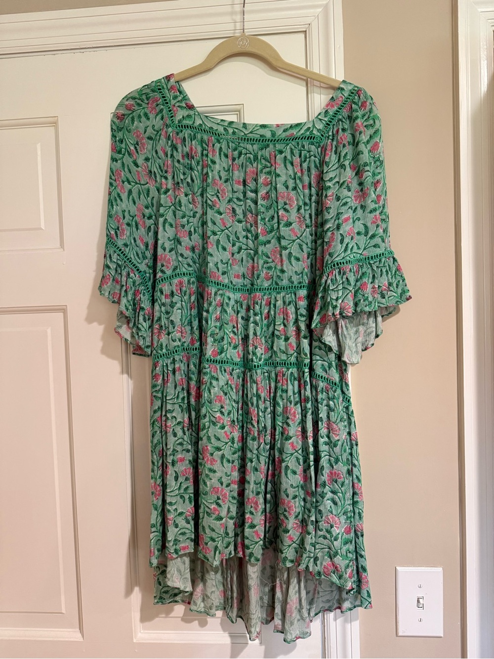 Playa Lucia Green Floral Mini Dress